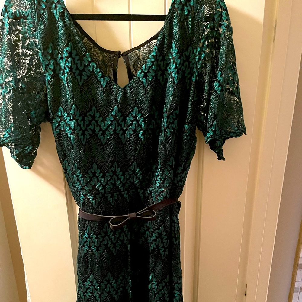 Lace green dress; Dress Barn size 18